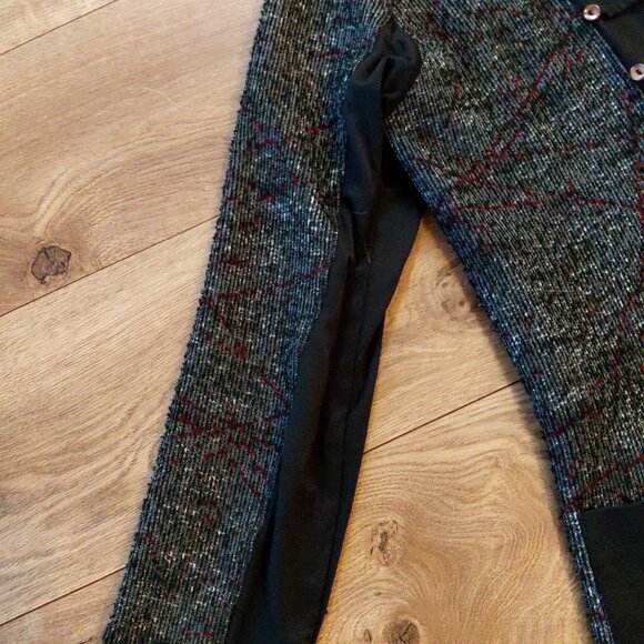 Parsley and Sage Women's Cardigan Art to Wear Black Tweed Open Front Large - Picture 5 of 11